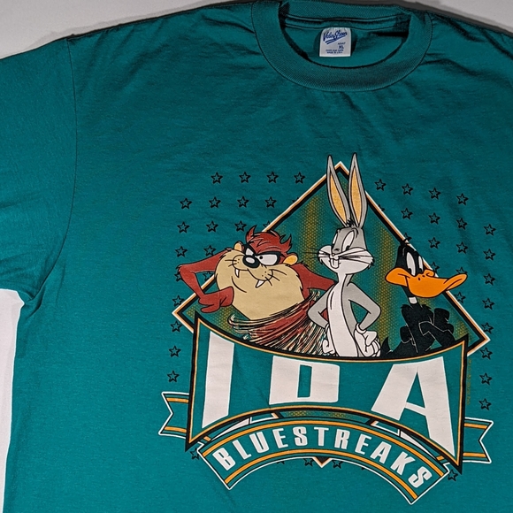 Vtg 1993 Looney Tunes Ida Bluestreaks Highschool Football Sz XL T-shirt - Picture 3 of 6